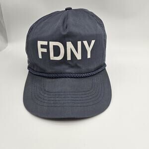 FDNY Hat Cap Snap Back Navy Blue Fire Department New York Embroidered Mens Logo